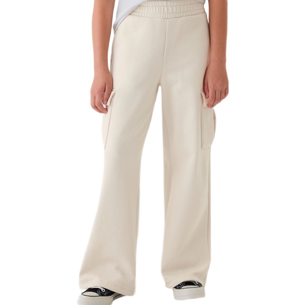 Gap Kids NWT Cream Vintage Soft Wide Leg Cargo Joggers Size (10-12)
